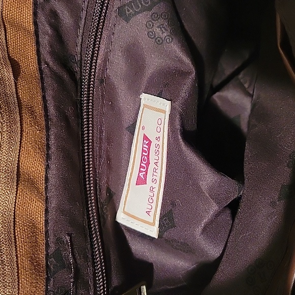 Augur Strauss & Co Unisex Brown Canvas Messenger Bag - Picture 4 of 5